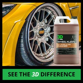 3D Wheel Kleen - High-Foaming Wheel & Tire Cleaner, Removes Brake Dust, Road Grime & Grease, Safe for All Factory Wheels & Calipers, Professional-Grade - 1 Gallon