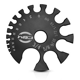 Pierced Owl Body Jewelry Piercings Gauge Measurement Wheel, Black Acrylic - MM & Gauges, Acrylic