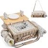 Multifunctional Wicker Picnic Basket Set for 2 with Blanket and