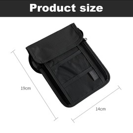 JOCXZI Neck Wallet Passport Holder, RFID Blocking Passport Bag, Passport Holder Travel Wallet, Travel Document Wallet Organiser, Pouch for Storing Airline Tickets,Passports,Phones,Bank Cards(Black)