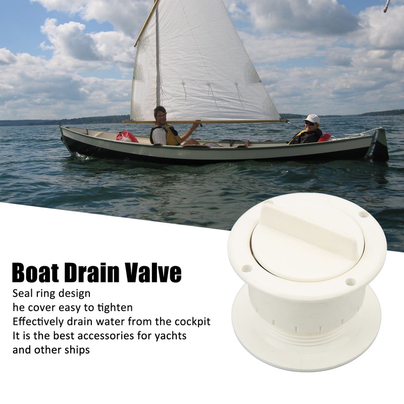 Boat Drain Valve Lightweight Compact Portable Leak Proof Stable Drainage