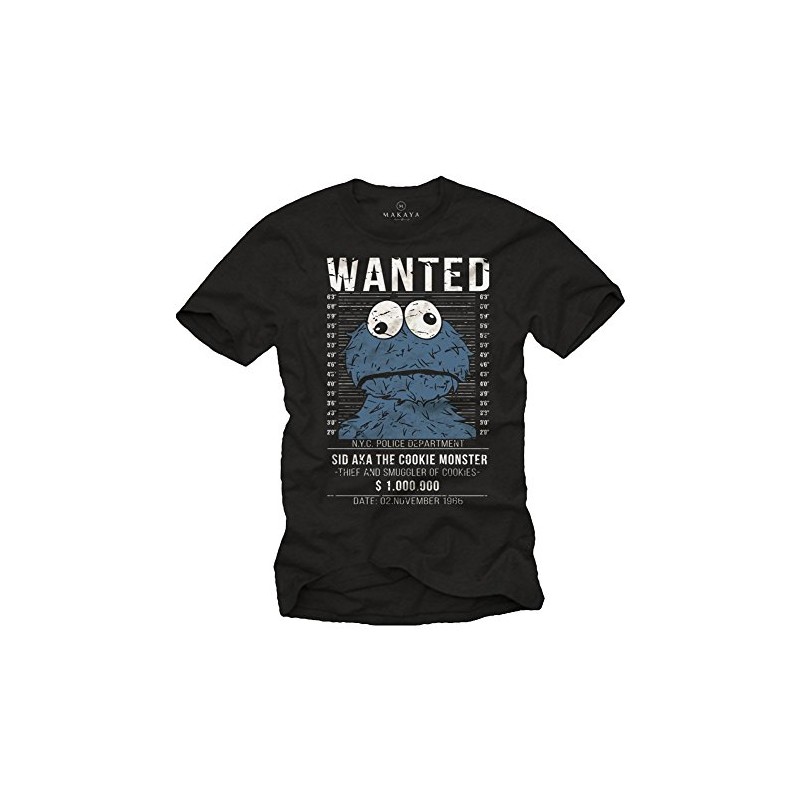 Wanted Monster Men`s T-Shirt - Cookie Black L