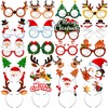 24 Pcs Christmas Headbands and Glasses Frames Bundle Set Glitter