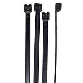 Lumonic 100 x Cable Ties, 360 x 4.5 mm, Black Cable Ties with Metal Tongue in Industrial Quality, Cable Ties, UV-Resistant, Cable Ties, Weatherproof, K