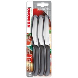Kaimano Italicus Pizzamesser, Edelstahl, Schwarz, 28 x 10 x 2 cm, 6-Einheiten