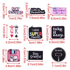FOSDICK Pack of 9 iron-on patches, embroidered patches, patches for iron-on adults, iron-on patches, children, iron-on patches, patches for sewing, appliqué for clothing, jeans, T-shirt bags