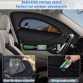 ZATOOTO Car Window Shades for Toyota RAV4 2019-2024, Car Window Cover for Side Window Sun Shade with Half-Cover Front Window Design for Rearview Sight, Visibility & UV Protection for Driving, Camping