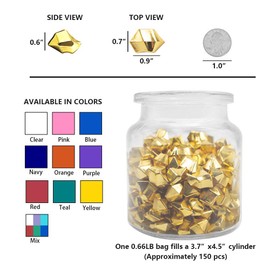 DomeStar Fake Ice, 150PCS 2.5Cups Gold Acrylic Ice Fake Plastic Gold Nuggets Gold Rocks Gems Marble Vases Fillers Table Scatter Decoration