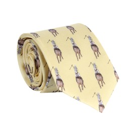 Barrel Down South Derby Day Necktie and Sock Mens Set - Accessories - Kentucky Horse Racing Gifts - Party Decor - Apparel (Yellow Cheering Jockey Necktie and Socks)