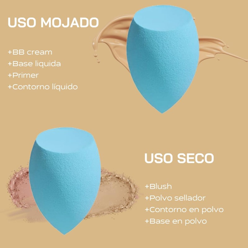 Seviete 8 Pack Esponjas de Maquillaje para Base de maquillaje.