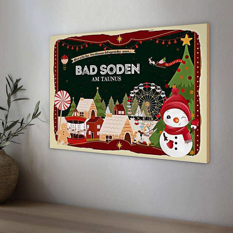 Weihnachtliches Holzschild | Bad Soden am Taunus | Dekoration |