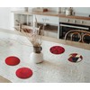4 x Round Art Deco Coasters - Red Roses Agate