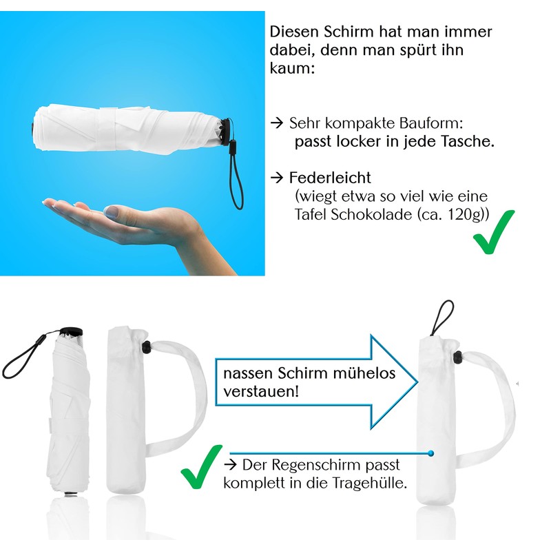 Sternenfunke Mini Umbrella Small Lightweight 120 g Diameter 90 cm