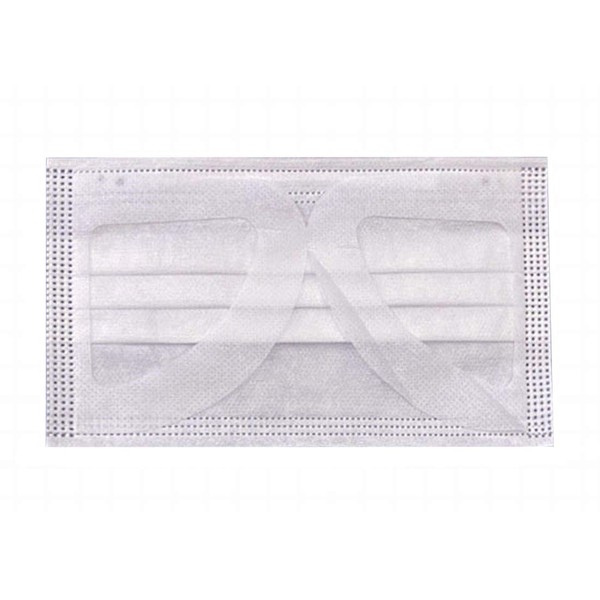 Plus Nao Non-Woven Mask, Disposable Mask, 50 Pieces, Pleated Type, White, Regular Size, Adults, Prevents Ear Pain, Wide Tie, White