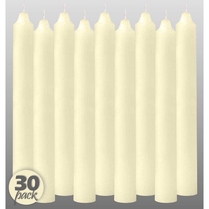 Hyoola Taper Candles - 7 Inch Ivory Dripless, Unscented Dinner