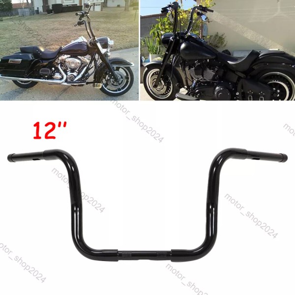Unbranded 12" Rise 1-1/4" Adjustable Handlebar Fit For Harley Softail