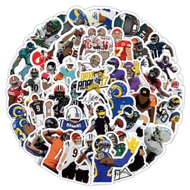 100PCS American Football Stickers for Rugby Team Fans,Vinyl Waterproof Stickers for Water Bottles Teens Boys Luggage Motorcycle Snowboard,Football Gift for Boys Girls Teens Adult