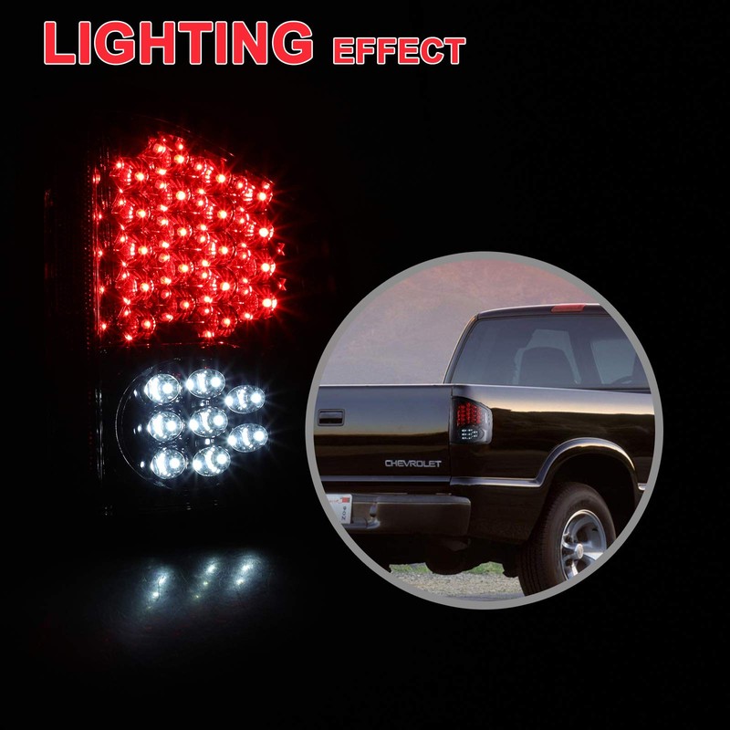 AUTOWIKI LED Tail Lights fit for 1994-2004 Chevy S10/ 1994-2004