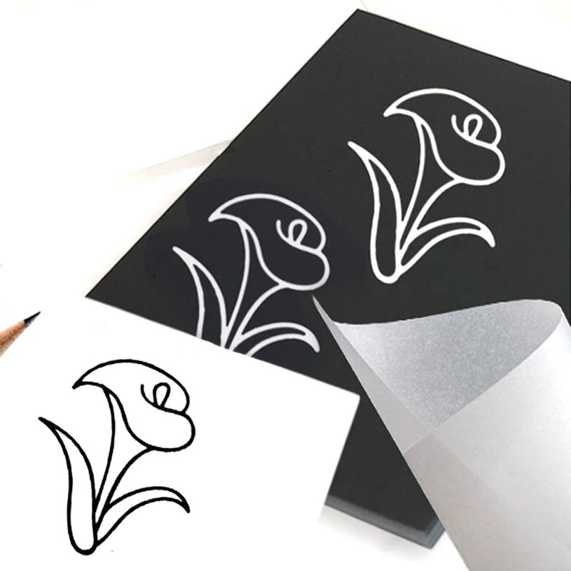 Samcos White Carbon Paper, About 50 Sheets Set, A4 Size,