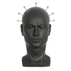 Black PVC Male Mannequin Head Professional Training Head Bald Manikin