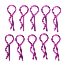 10Pcs 8.3MM RC Car Shell Clip Universal RC Body Clips R?Shape Metal Body Clips Pins for 1/5 1/6 1/8 1/10 RC Car(Purple) Rc Car Model Accessory