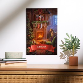 Lantern Press 12x18 Inch Premium Wood Sign, Ready to Hang Wall Decor, Arizona, Christmas Morning