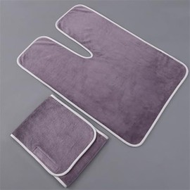 ZIDEPULUO 2PCS/Set Beauty U-Shaped Headscarf Set Water Absorbing Non Shedding Hair Skin Management Massage Therapy Thickened Beauty Care Headscarf Massage Towel Kits (Purple Gray)