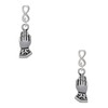 Delight Jewelry Silvertone Praying Hands Silvertone Infinity Post Earrings