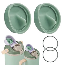 Leak-Proof Silicone Stopper and Gasket Rings Set for Owala FreeSip Sway 30oz 40oz Tumbler 40oz,Food-Grade Silicone,10Colors, Includes 2 Mouthpiece Pads and 2 Gasket Rings (Eucalyptus Green)