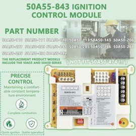 50A55-843 Furnace Control Board, Fit for White Rodgers 50A55-843 Board, Ignition Control Module, Universal Integrated Furnace Control Board Furnace, Replace 50A50 50A55 Series # 50A55-288, 50A50-143