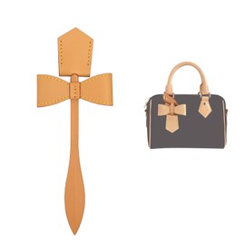 LOUKAYCCI Vachetta Leather Bow Charm for Speedy 20 25 Women Crossbody Bag Charms Women Handbag Decoration Accessories (Beeswax color)