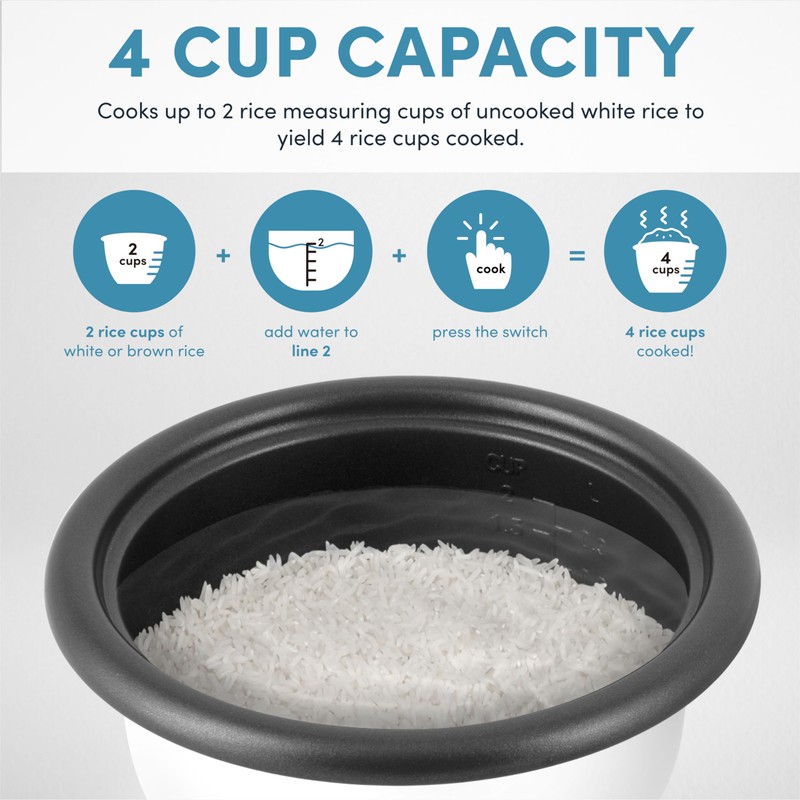 Aroma Housewares 4-Cups (Cooked) / 1Qt. Rice & Grain Cooker