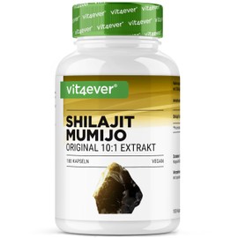Mumijo Shilajit - 180 Capsules - High Dose with 1500 mg per Daily Serving - Original Himalaya 10:1 Extract - No Unwanted Additives - Vegan