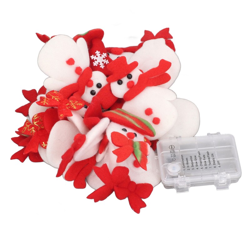 Snowman String Lights Cute Snowman Design 6.6ft Long Remote Control