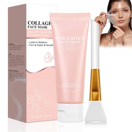 SIKture Collagen Night Wrapping Mask, Collagen Overnight Peel Off Facial Mask, Hydrolyzed Collagen Face Mask with Brush, Face Mask for Moisturizing & Tightening