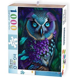 Ingooood Jigsaw Puzzle 1000 Pieces-Sneak Peek Series - BUHO Violeta - Entertainment Toys for Adult Special Graduation or Birthday Gift Home Decor
