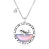 VONALA Cute Dolphin Moonstone 925 Sterling Silver Necklace Exquisite Ladies