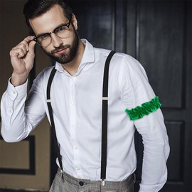 LSVGSAK Green Garter, Roaring 20s Armband Garter, Sleeve Garters, Sleeve Holders, Prom Garter, Adjustable Arm Bands for Sleeves, Sleeve Holders for Men, Sleeve Bands, 1920s Mens Accessories