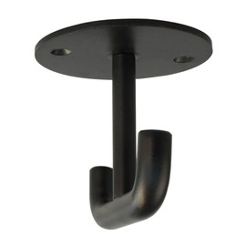 Gedotec Coat Hook Black | 1 Piece | Ceiling Hook 60 x 60 mm | Lima | Design Coat Hook Rigid | Brushed Stainless Steel | Double Base Hook Modern | Double Hooks with Mounting Material
