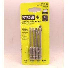 RYOBI AR1650G SPEEDLOAD+ CARBIDE HEX SHANK GLASS/TILE DRILL BIT SET ( 4-PIECE)