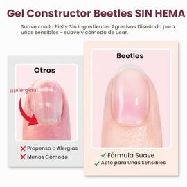 beetles Gel Polish Set de gel constructor Beetles HEMA Free-Blush Whisper 4 colores 7 en 1 para engrosar y fortalecer las uñas, con base y capa superi