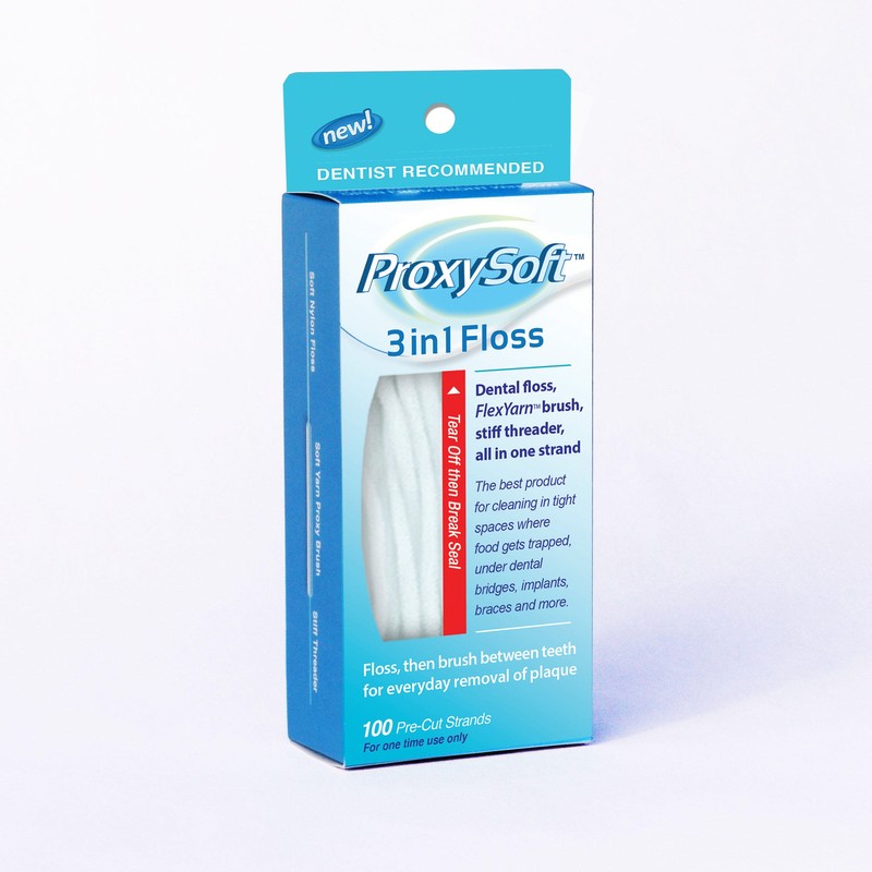 Proxysoft 3 in 1 Floss - 100 vorgeschnittene Stränge (Zahnseide,