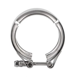 Turbo Exhaust Clamp, Universal 2.5 Inch 63mm Stainless Steel Exhaust V Band Clamp Quick Release Flange Downpipe Exhaust Clamp M6 Screw