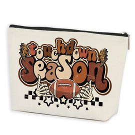 Football Gifts Football Makeup Bag Football Accessories Cosmetic Bag Football Stuff for Women Girls Football Sports Lovers Coach Player Fans Sister Christmas Birthday Gifts Travel Toiletry Bag