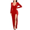 ZileZile Women's Sexy Bodycon Velvet Long Sleeve Deep V Neck