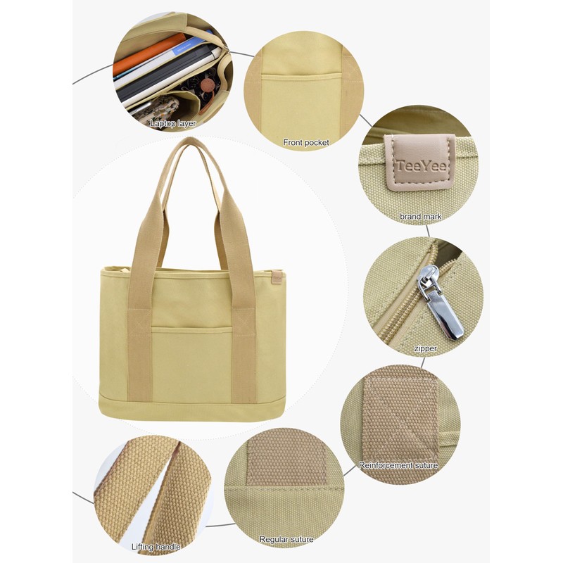 Women's Medium Handbag Canvas Satchel Tote Bag Shoulder Bag Shopper