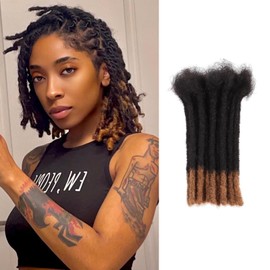 Viovian 0.6cm Dreadlock Extensions Human Hair 6 Inch 20 Strands Real Dreads Extensions Human Hair Loc Extensions Natural Dread Extensions for Men Ombre Color 1b/30