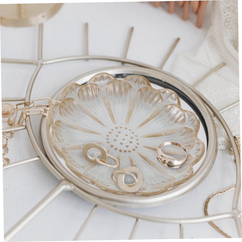 iplusmile 2pcs Flower Shape Ceramic Jewelry Tray Elegant Ring Display