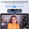 4K Auto Focus Webcam for PC, 4 AI Noise-Canceling Mics