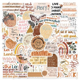 100 Pcs Christian Stickers, Boho Stickers, Inspirational Quote Stickers, Vinyl Bible Stickers, Christian Gift Stickers for Decorating journals, Luggage